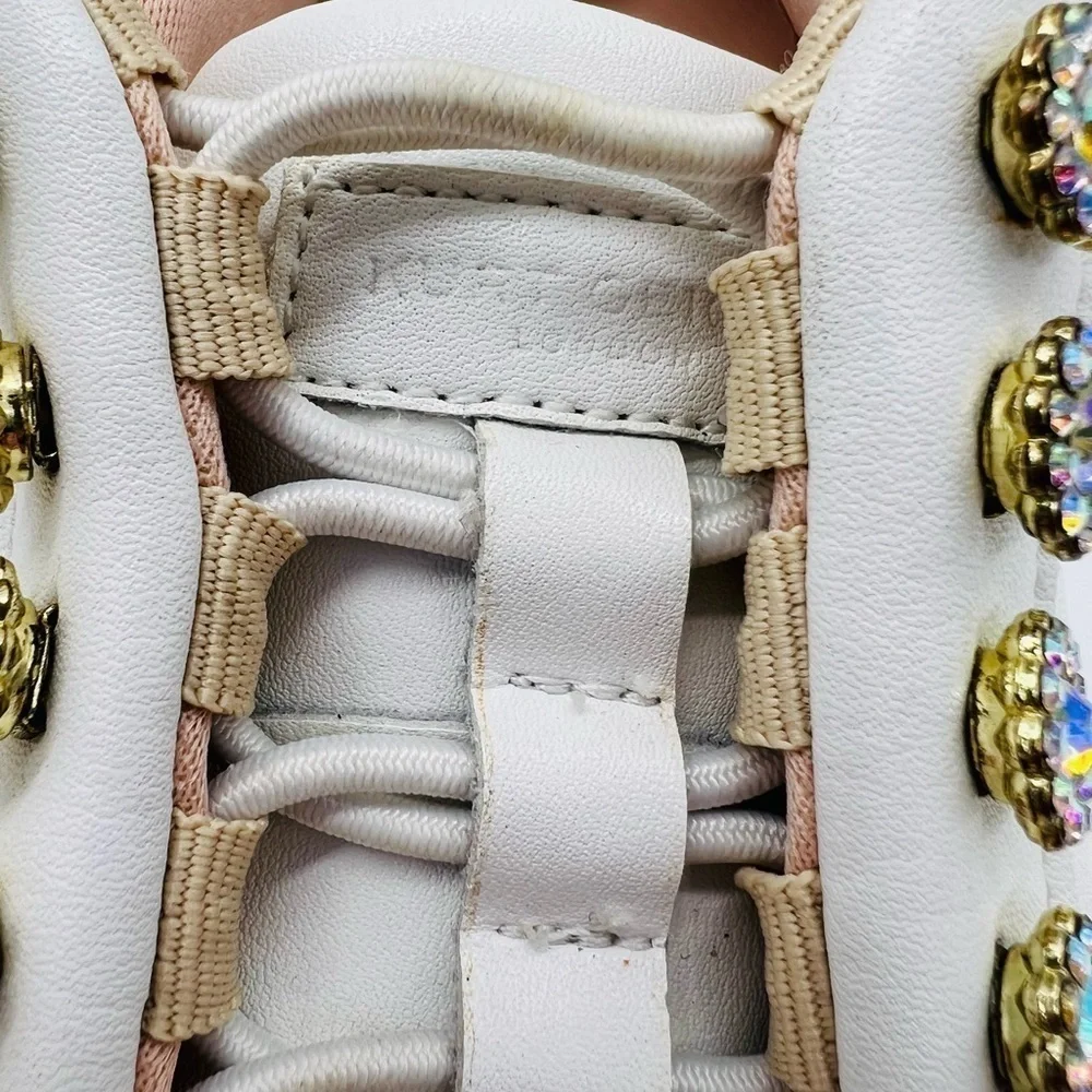 KURT GEIGER GIRLS SLIP ON MINI LAVIAH SNEAKERS WITH CRYSTAL ACCENTS SIZE 11 MOS